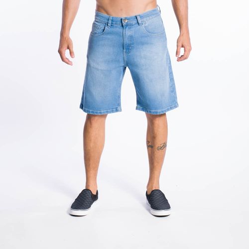 Bermuda Quiksilver Jeans Everyday Delavê Azul Claro