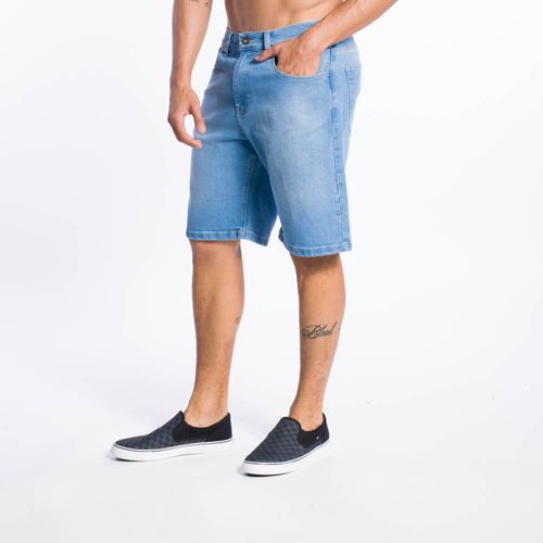 Bermuda Quiksilver Jeans Everyday Delavê Azul Claro