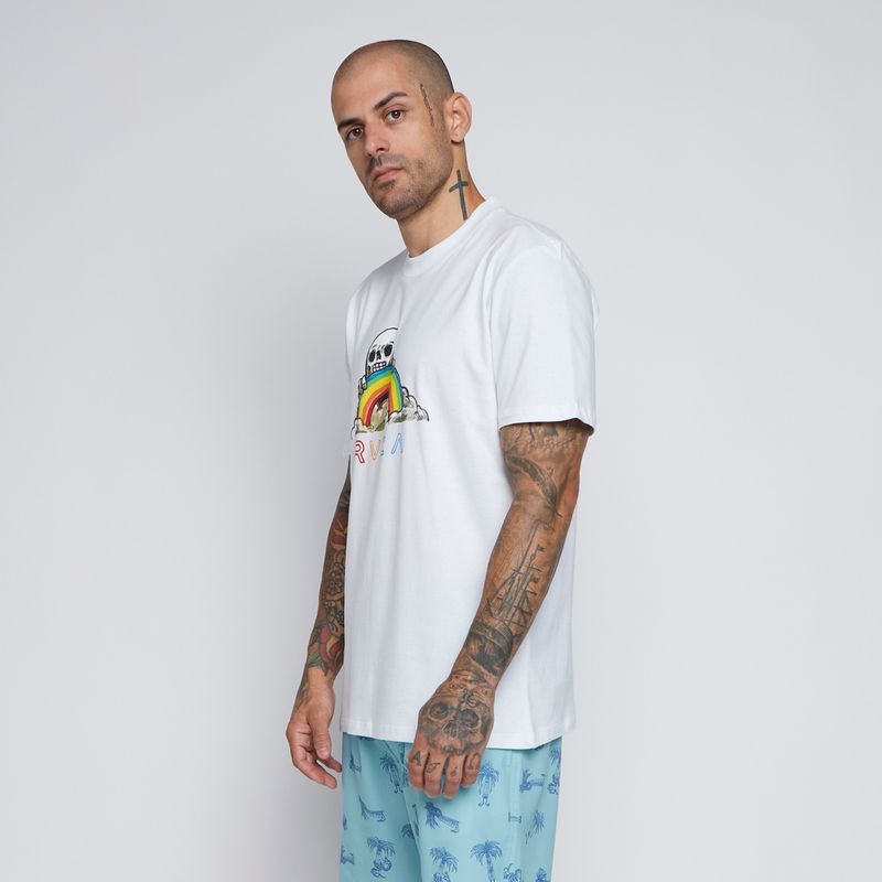 Camiseta-Rvca-M-C-Rainbow-Skull--Branco