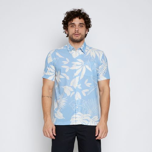 Camisa Quiksilver M/C Last Island Azul/Branco