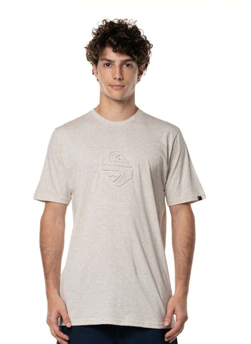 Camiseta Quiksilver M/C Emboss Double Areia Mescla