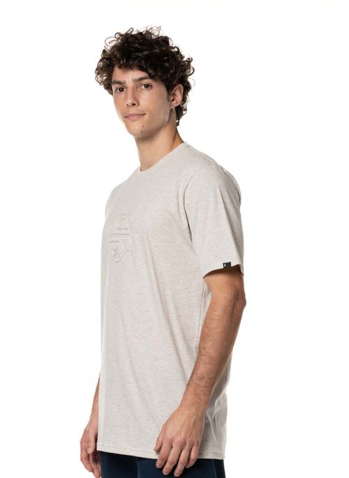 Camiseta Quiksilver M/C Emboss Double Areia Mescla
