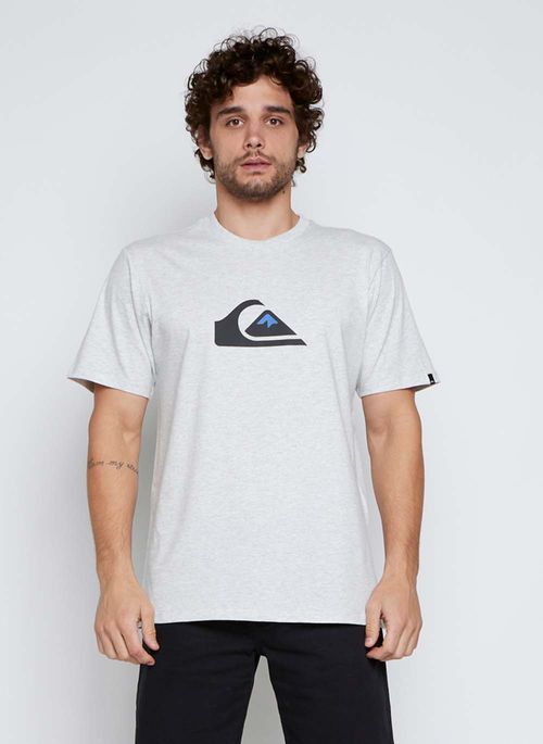 Camiseta Quiksilver M/C Comp Logo Cinza Claro Mescla