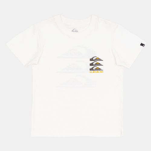 Camiseta Quiksilver M/C Vertical Logos Kd Snow White