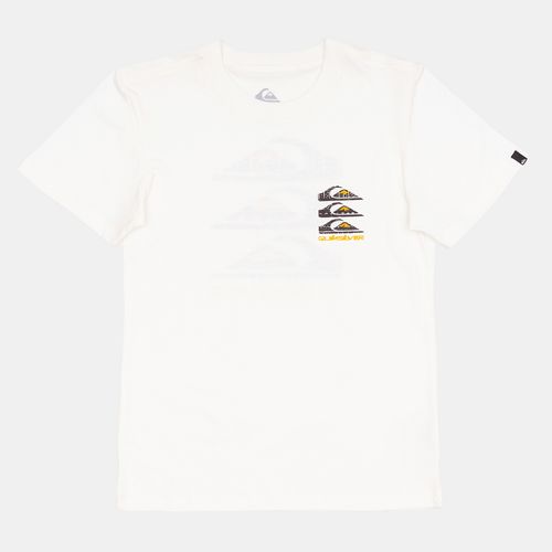 Camiseta Quiksilver M/C Vertical Logos Tn Snow White