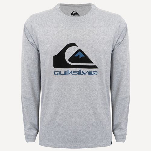 Camiseta Quiksilver M/L Full Logo Cinza Mescla