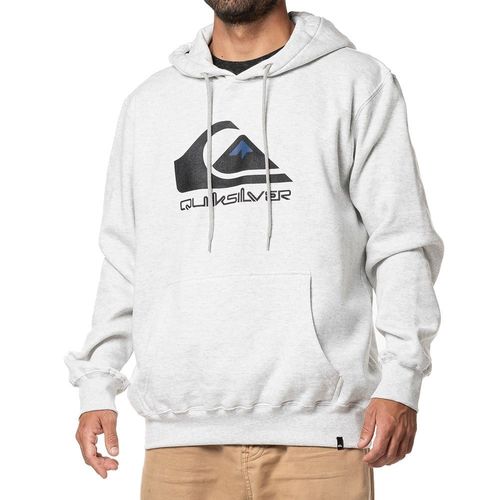 Moletom Quiksilver Fech Full Logo 280G Cinza Claro Mescla