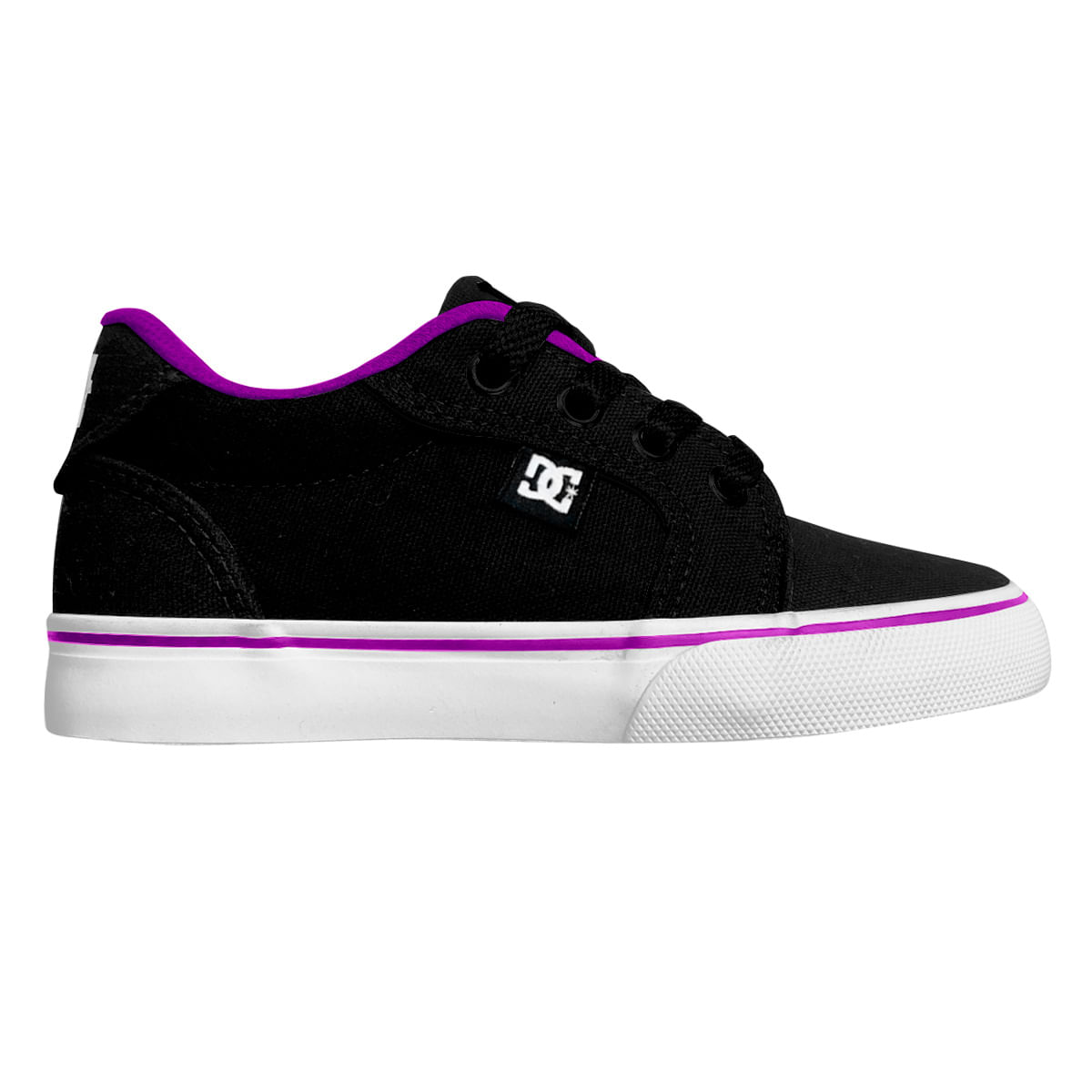 Tênis DC Shoes Anvil Tx La Tn Black/Purple/White original com padrão de qualidade DC Shoes Compre online com garantia de troca e devolução.