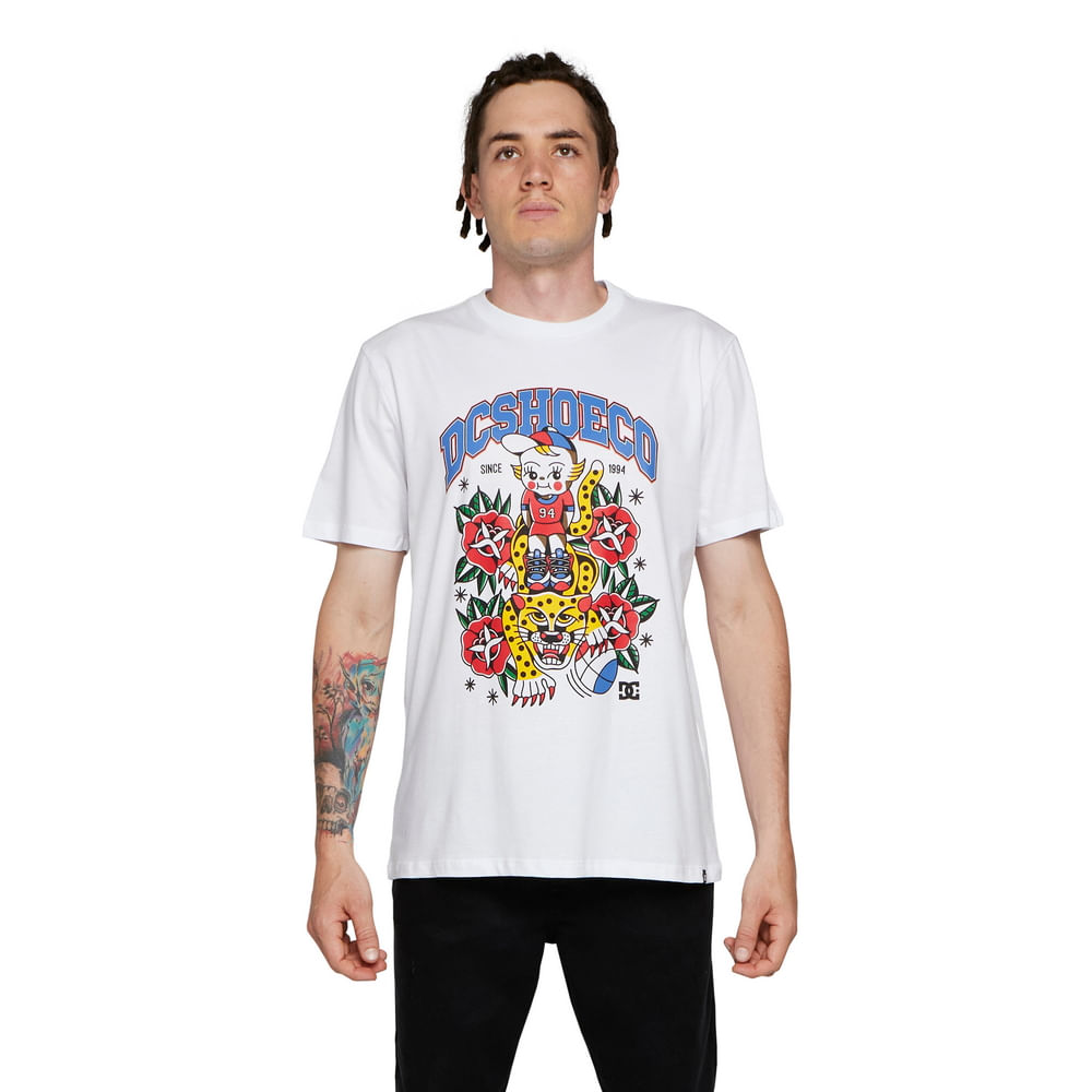 Camiseta DC Shoes M/C Tiger Branco original com padrão de qualidade DC Shoes Compre online com garantia de troca e devolução.