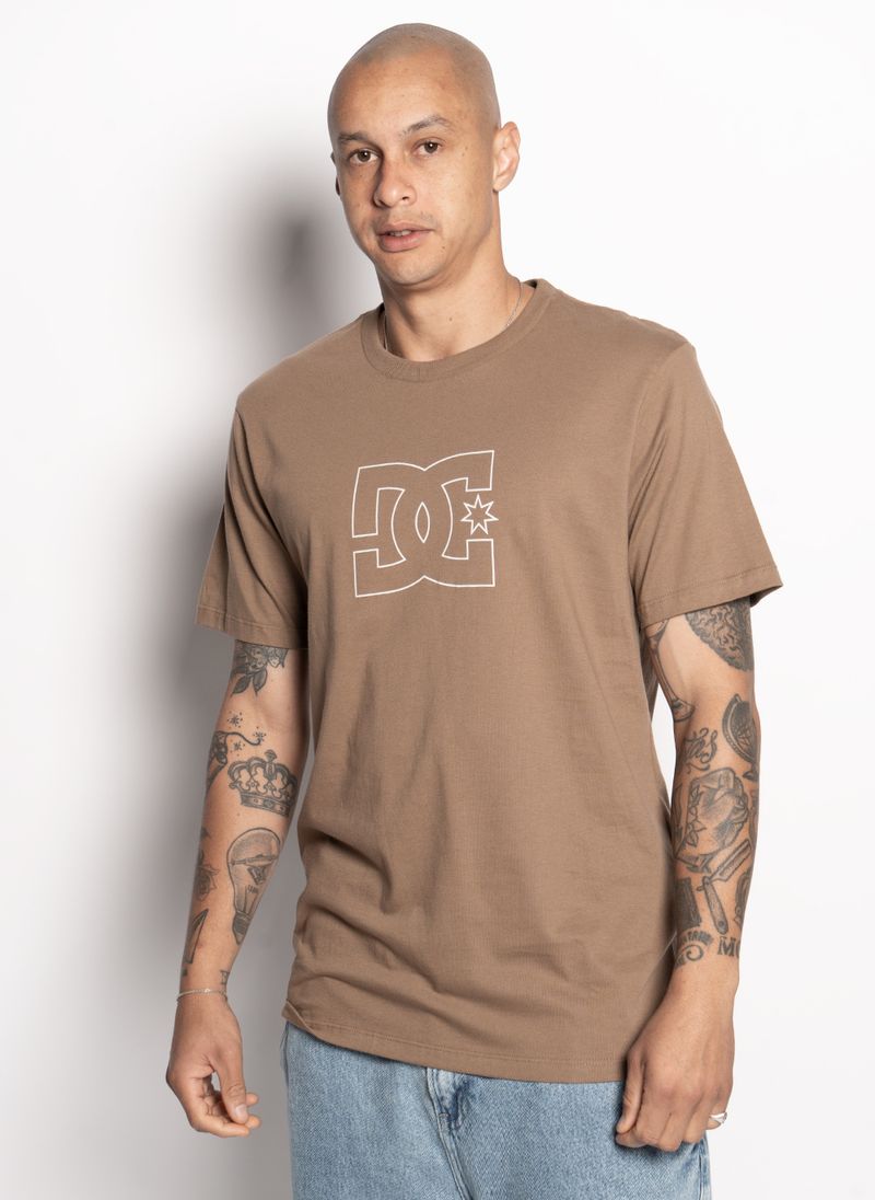 Camiseta-Dc-Shoes-M-C-Dc-Outline-Star-Marrom-P