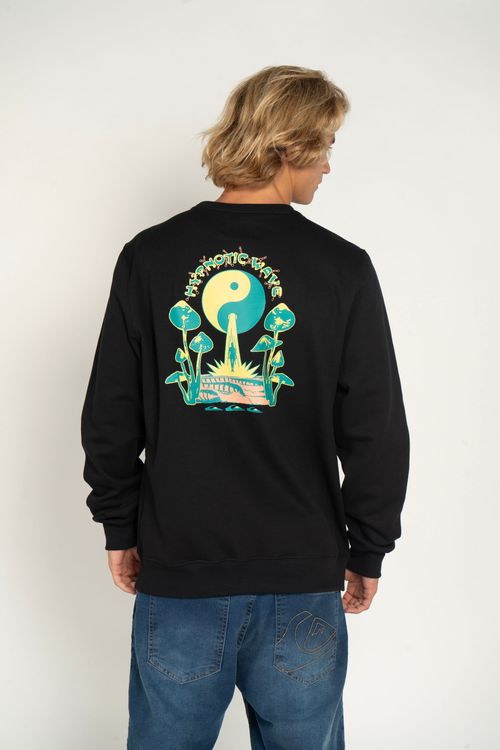 Moletom Quiksilver Care Hypnotic Wave Preto