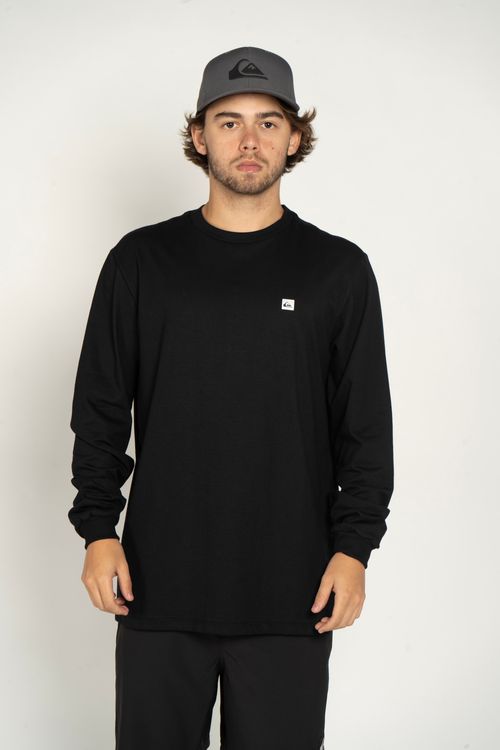Camiseta Quiksilver M/L Transfer Square Preto