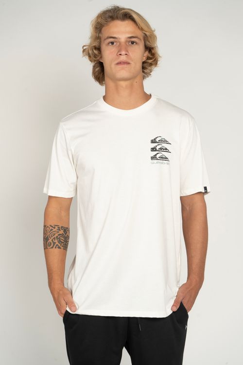 Camiseta Quiksilver M/C Vertical Logos Snow White