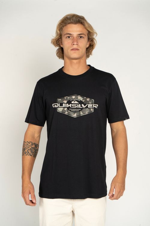 Camiseta Quiksilver M/C Locked Up Handtman Preto