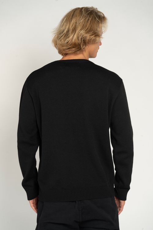 Tricot Quiksilver Emrboidery Preto