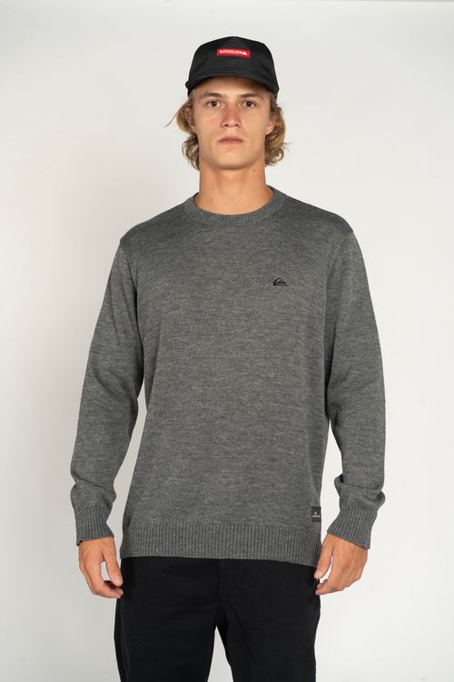 Tricot Quiksilver Emrboidery Cinza Mescla