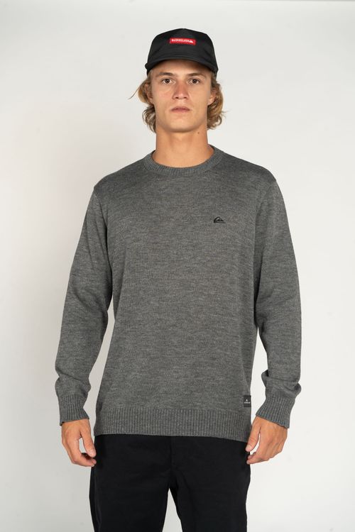 Tricot Quiksilver Emrboidery Cinza Mescla