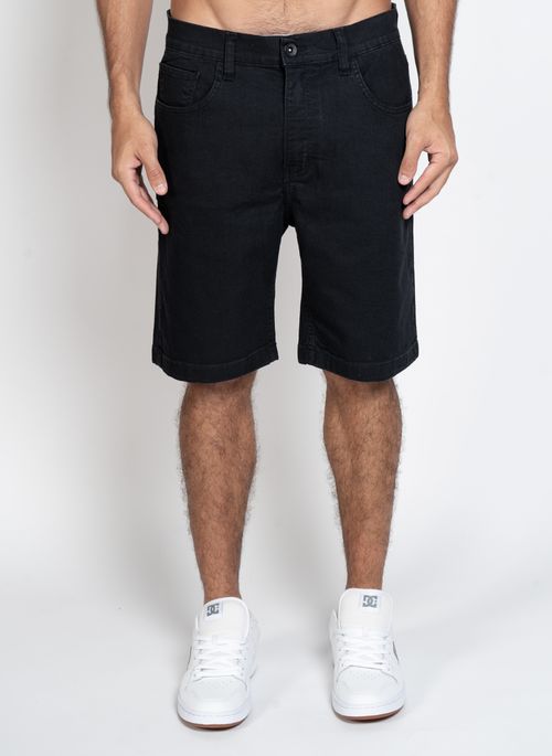 Bermuda Quiksilver Jeans Everyday Black Preto