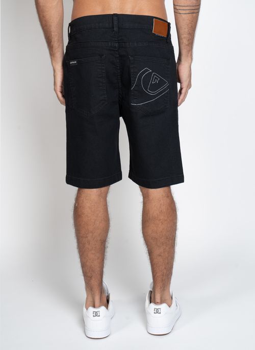 Bermuda Quiksilver Jeans Everyday Black Preto
