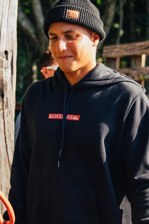 Moletom Quiksilver Fech Clicker Logo Dna Preto