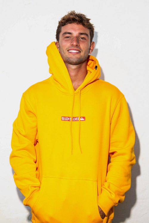 Moletom Quiksilver Fech Clicker Logo Dna Amarelo
