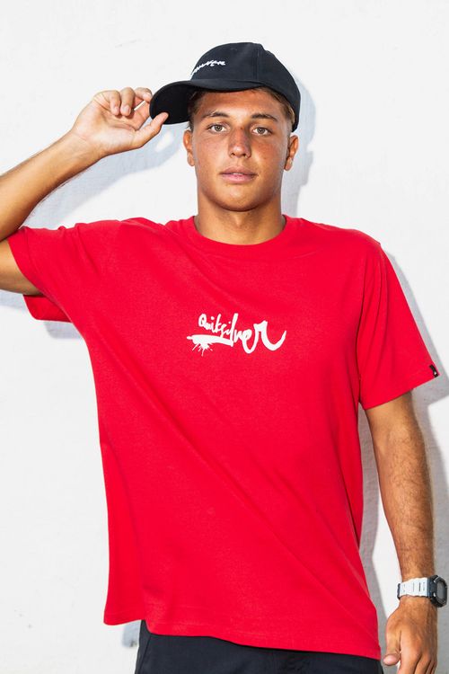 Camiseta Quiksilver M/C Impaired Logo Dna Vermelho