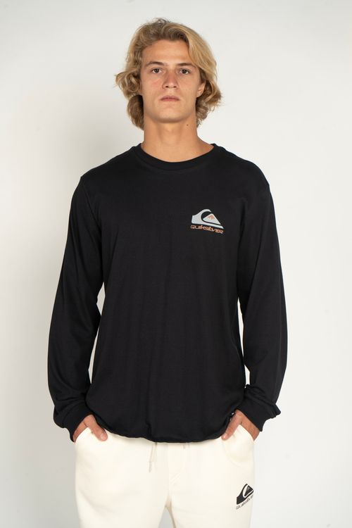 Camiseta Quiksilver M/L Omni Logo Kd Preto