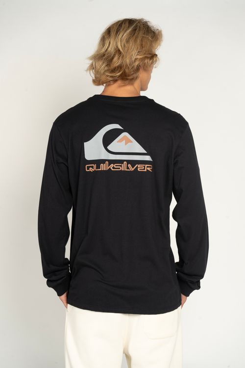 Camiseta Quiksilver M/L Omni Logo Kd Preto