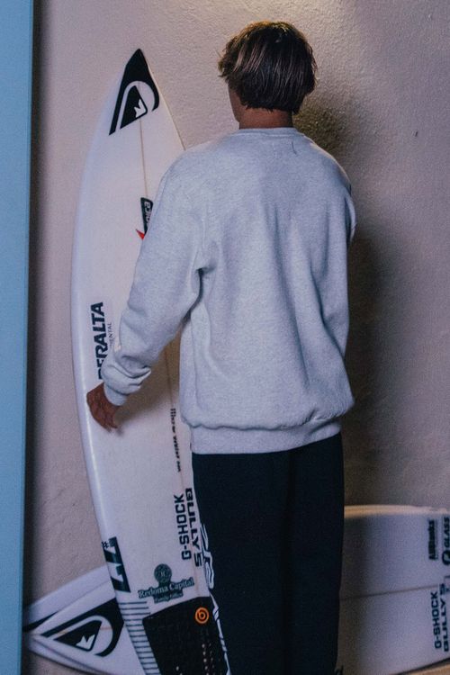 Moletom Quiksilver Care Embroidery 280G Ps Cinza Claro Mescla