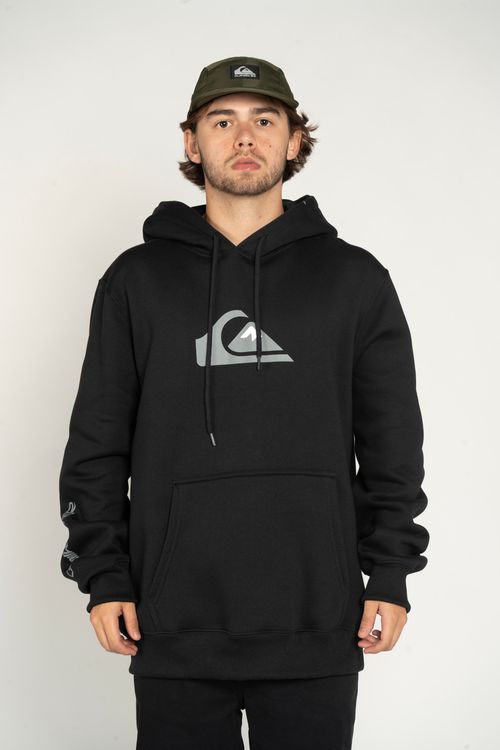 Moletom Quiksilver Fech Comp Logo Preto