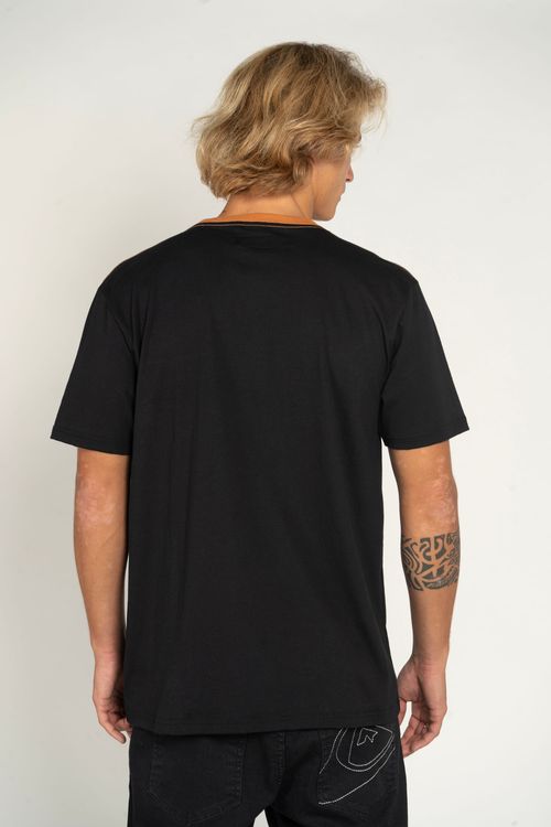Camiseta Quiksilver M/C Block Company Mostarda/Preto