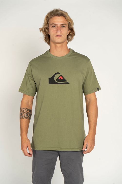 Camiseta Quiksilver M/C Comp Logo Verde Escuro