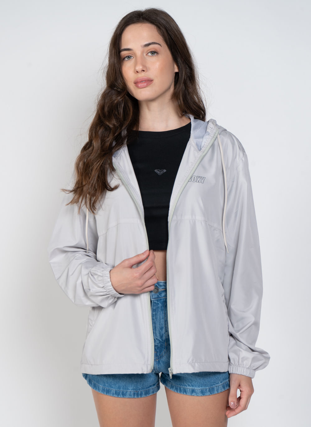 Jacket Roxy Jaqueta Jaqueta Feminina Roxy Coast Road Hooded Preta