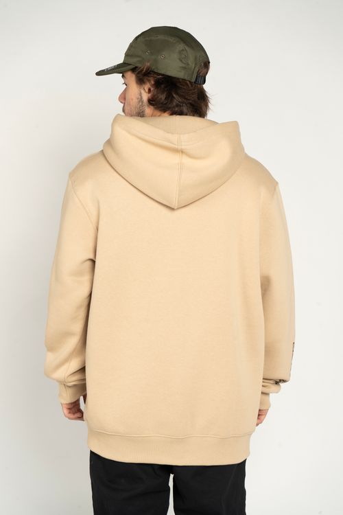 Moletom Quiksilver Fech Comp Logo Caqui