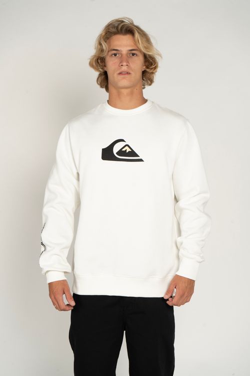 Moletom Quiksilver Care Comp Logo Off White