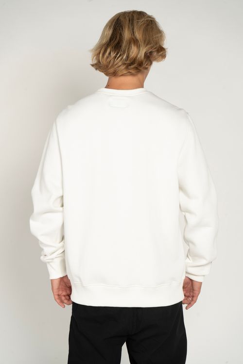 Moletom Quiksilver Care Comp Logo Off White