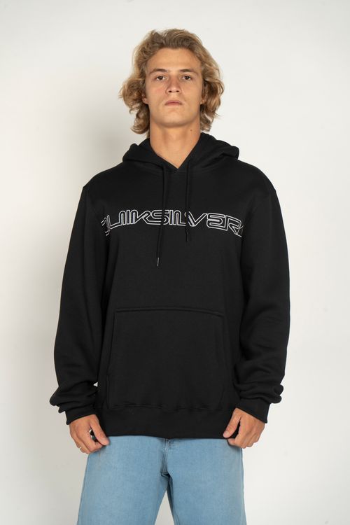 Moletom Quiksilver Fech Word Block Preto
