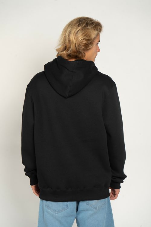 Moletom Quiksilver Fech Word Block Preto