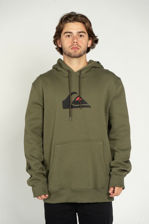 Moletom Quiksilver Fech Comp Logo Verde Escuro