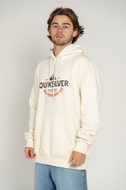 Moletom Quiksilver Fech Typed Out Tn Off White