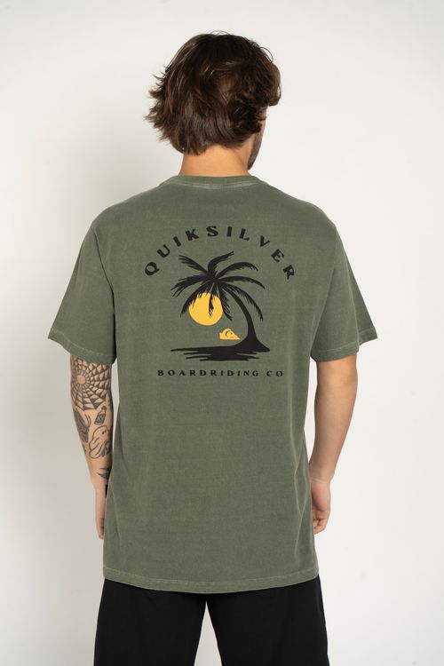 Camiseta Quiksilver M/C Palm Island Verde Escuro