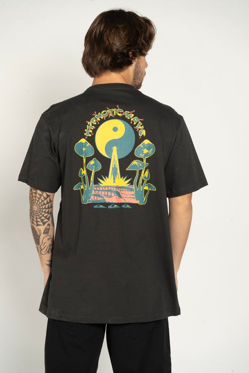 Camiseta Quiksilver M/C Hypnotic Wave Cinza Escuro