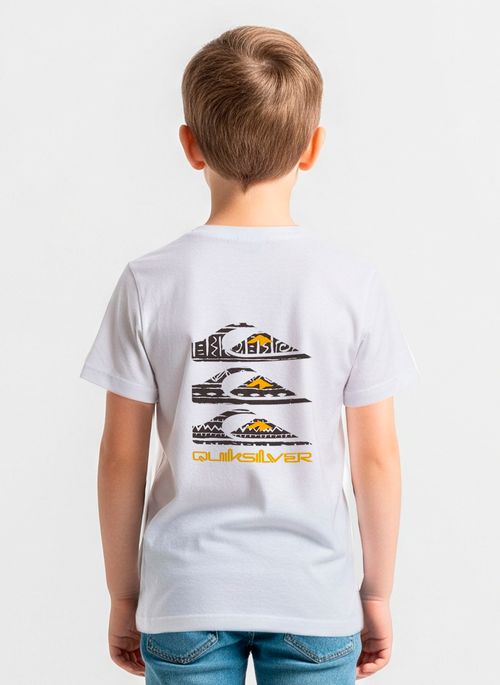 Camiseta Quiksilver M/C Vertical Logos Kd Snow White