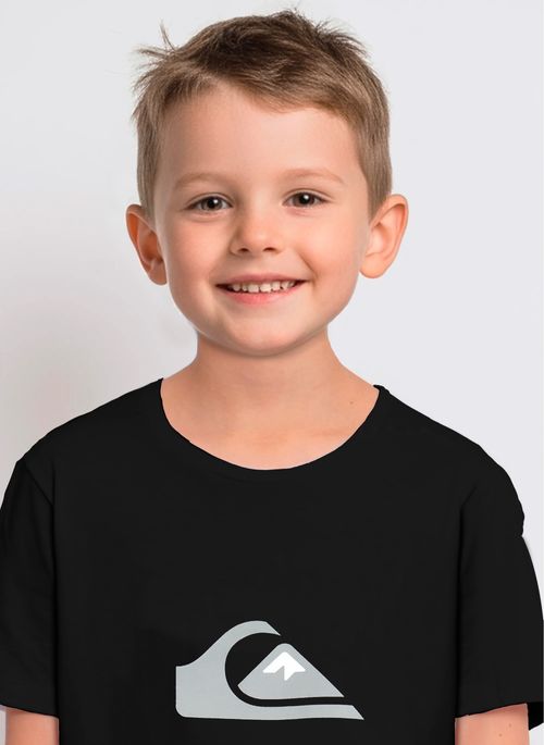 Camiseta Quiksilver M/C Comp Logo Kd Preto