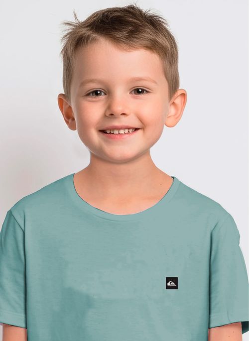 Camiseta Quiksilver M/C Transfer Square Kd Azul Claro