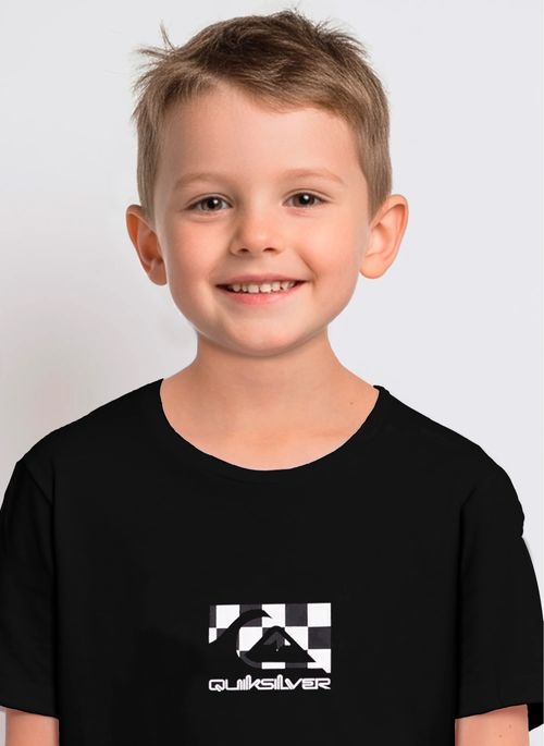Camiseta Quiksilver M/C Quik Checker Kd Preto