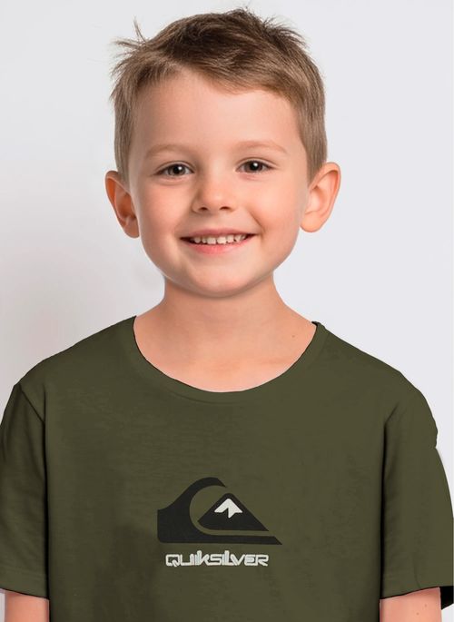 Camiseta Quiksilver M/C Full Logo Kd Verde Militar