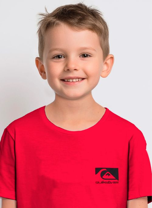 Camiseta Quiksilver M/C Quik Space Logo Kd Vermelho