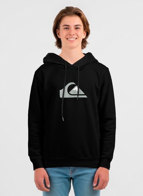 Moletom Quiksilver Fech Comp Logo Tn Preto