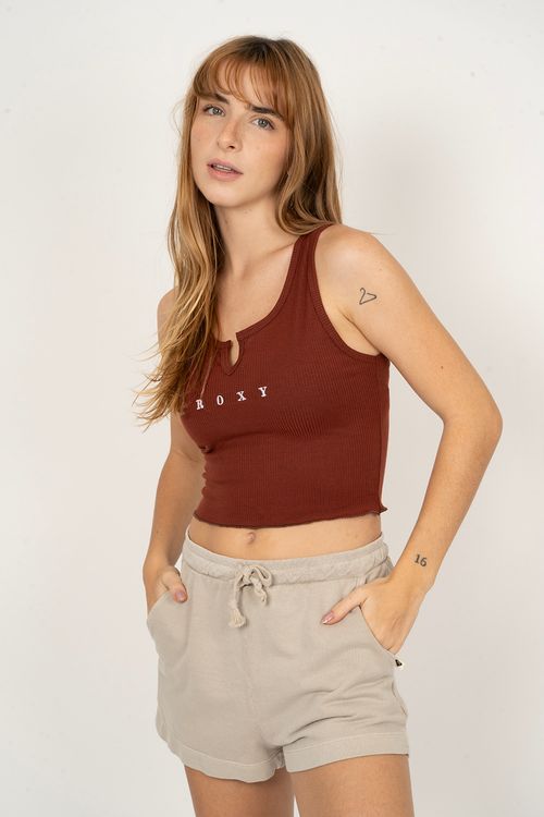 Blusa Roxy M/C Notch Tank Marrom